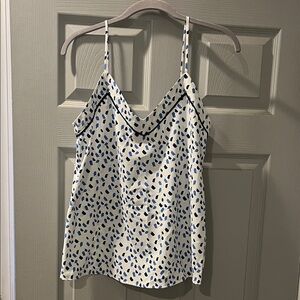 Naked Zebra Blue and White Patterned Camisole Top Size Small. NWT